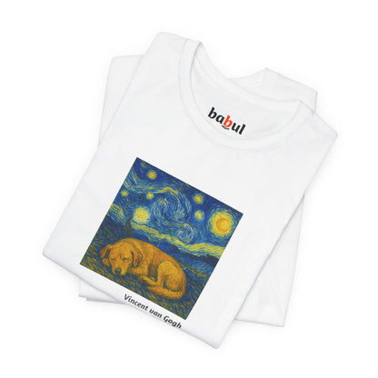 DOGART Unisex Jersey Dog T-Shirt - VAN GOGH - Iconic Painting Reimagined with Dogs