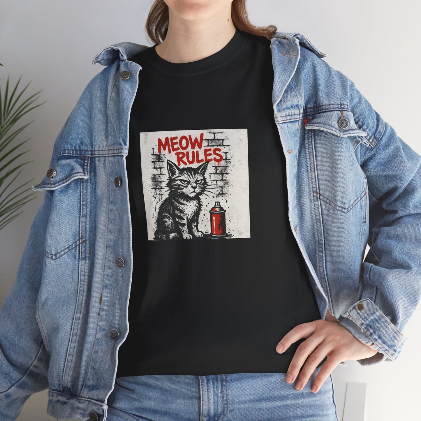 Rebel Graphic Tee - Unisex Heavy Cotton T-Shirt for the Wild at Heart. Rebel Tees, Born to Be Worn - MEOW RULES