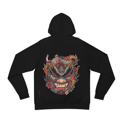 Bold Oni Mask Hoodie - Japanese Irezumi Tattoo Art Streetwear