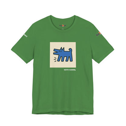 DOGART Unisex Jersey Cat T-Shirt - KEITH HARING - Iconic Painting Reimagined with Dogs