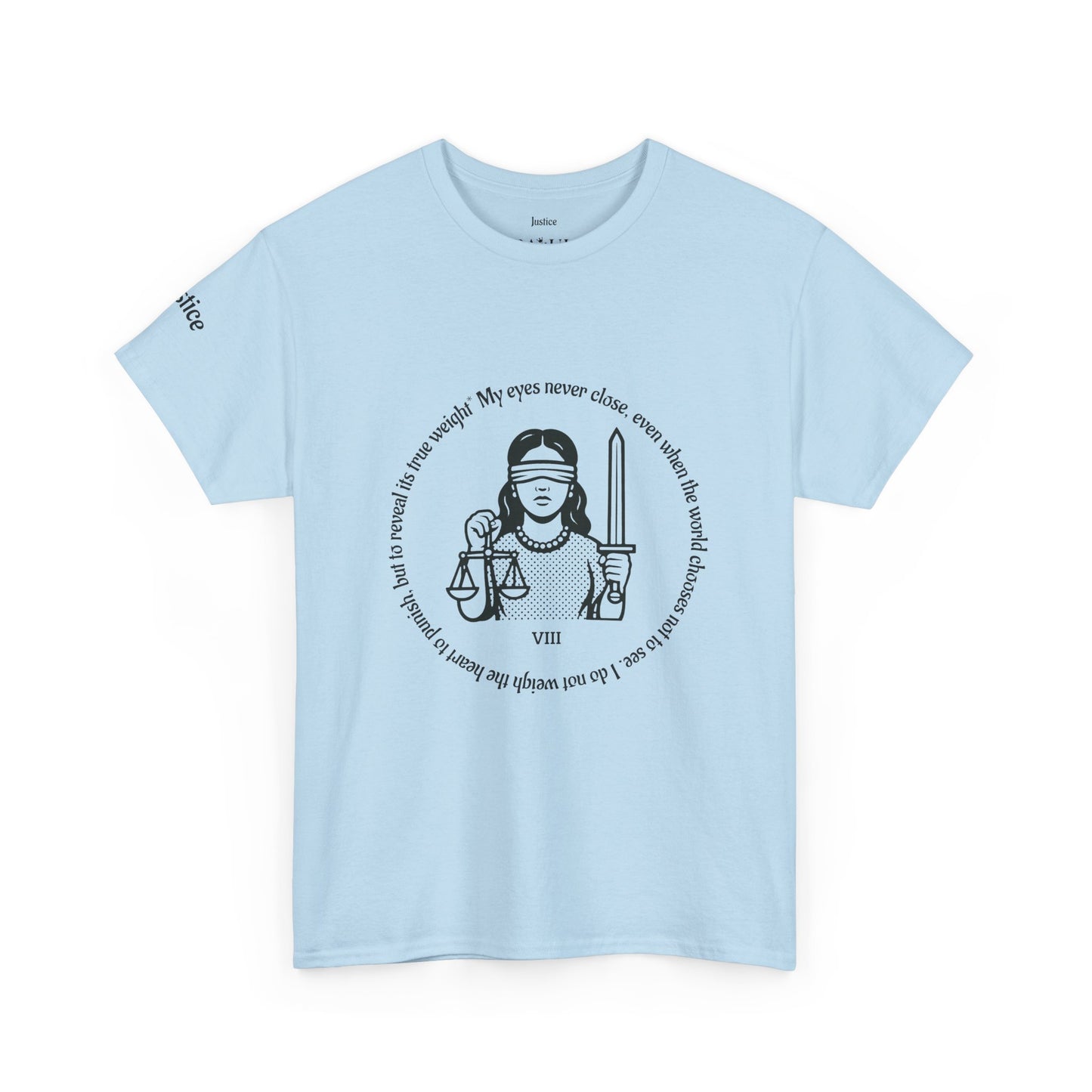 Justice - ArcanaPop T-Shirt – Where Tarot Magic Meets Pop Art