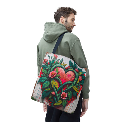 Artistic Surge - Eco-Friendly Canvas Tote Bag - HEARTS OF LOVE