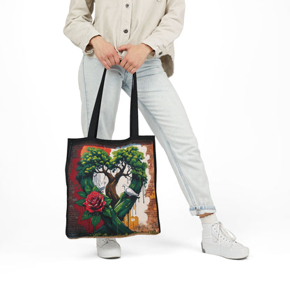 Artistic Surge - Eco-Friendly Canvas Tote Bag - HEART WITH ROSE