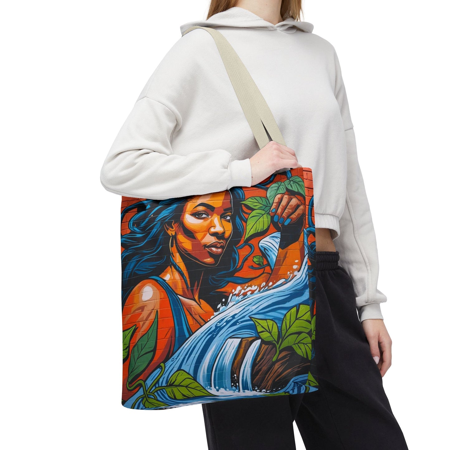Artistic Surge - Eco-Friendly Canvas Tote Bag - WOMAN WITH WATER