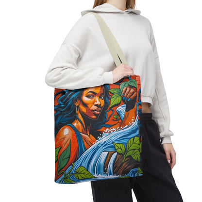 Artistic Surge - Eco-Friendly Canvas Tote Bag - WOMAN WITH WATER