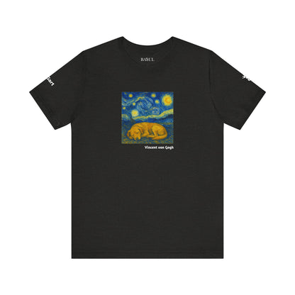 DOGART Unisex Jersey Dog T-Shirt - VAN GOGH - Iconic Painting Reimagined with Dogs