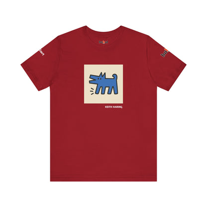 DOGART Unisex Jersey Cat T-Shirt - KEITH HARING - Iconic Painting Reimagined with Dogs