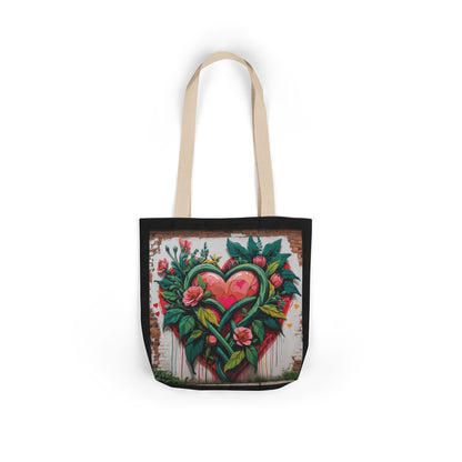 Artistic Surge - Eco-Friendly Canvas Tote Bag - FLOWERED HEARTS