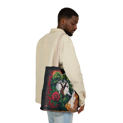 Artistic Surge - Eco-Friendly Canvas Tote Bag - HEART WITH ROSE