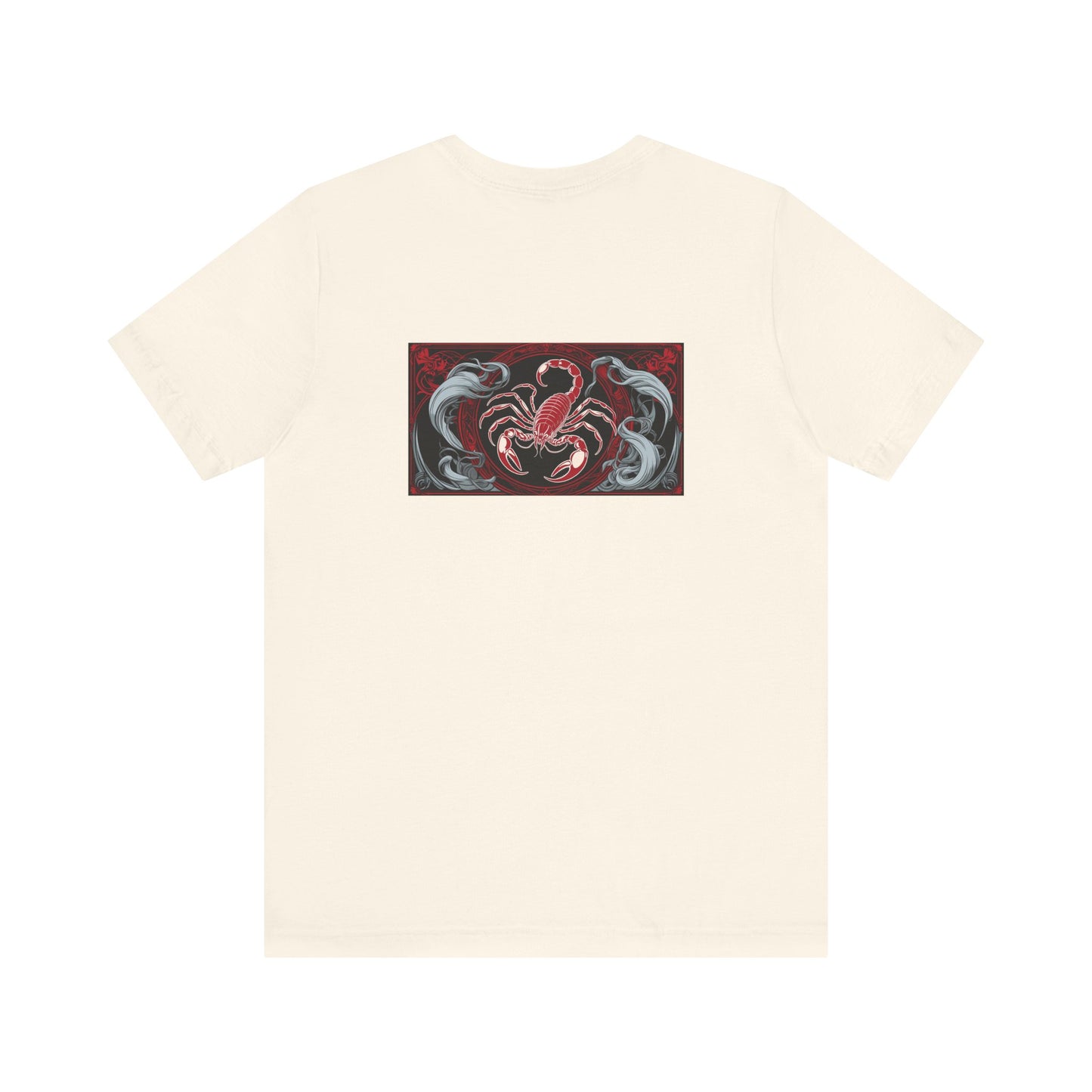 Scorpio - Gothic Zodiac, Red Graphic on the back T-Shirt. Zodiac in the Shadows