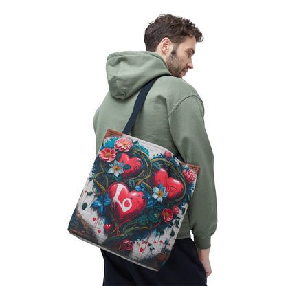 Artistic Surge - Eco-Friendly Canvas Tote Bag - HEARTS OF LOVE