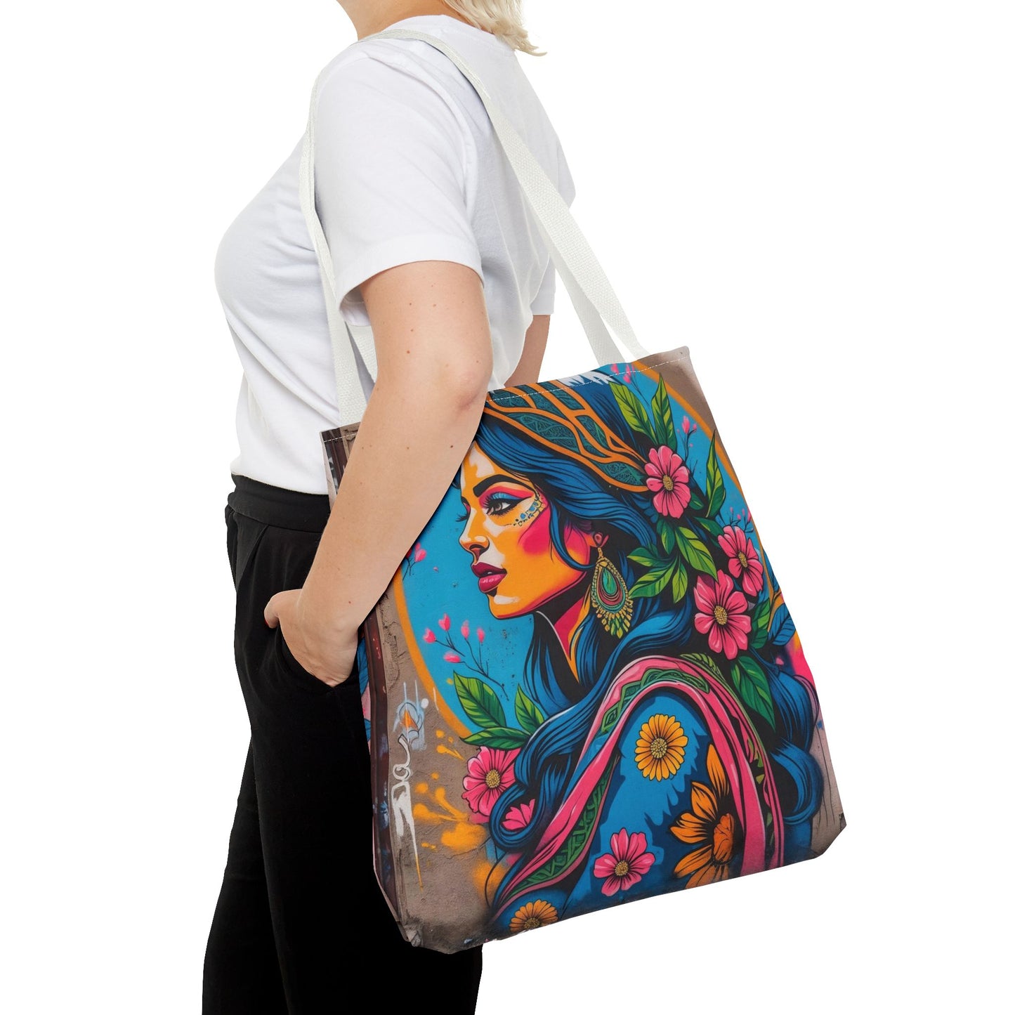 Artistic Surge - Eco-Friendly Canvas Tote Bag - FLOWERING WOMAN
