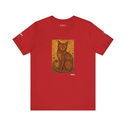 CATART Unisex Jersey Cat T-Shirt - KLIMT - Iconic Painting Reimagined with Cats