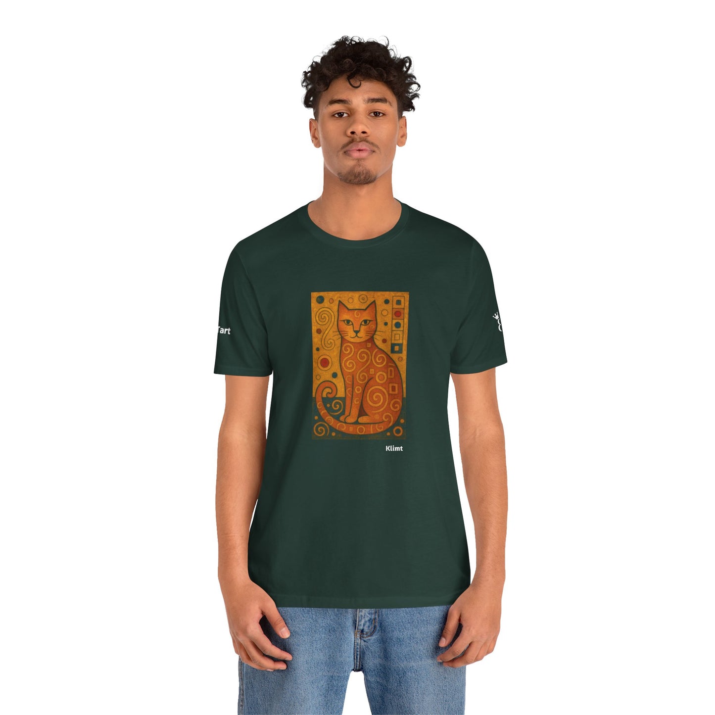 CATART Unisex Jersey Cat T-Shirt - KLIMT - Iconic Painting Reimagined with Cats