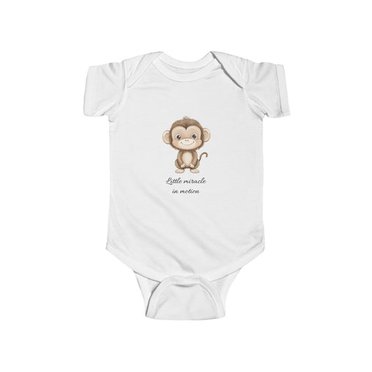 Adorable Baby Bodysuit with Monkey Design