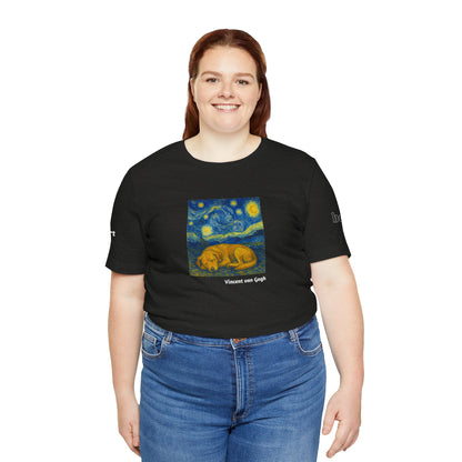 DOGART Unisex Jersey Dog T-Shirt - VAN GOGH - Iconic Painting Reimagined with Dogs