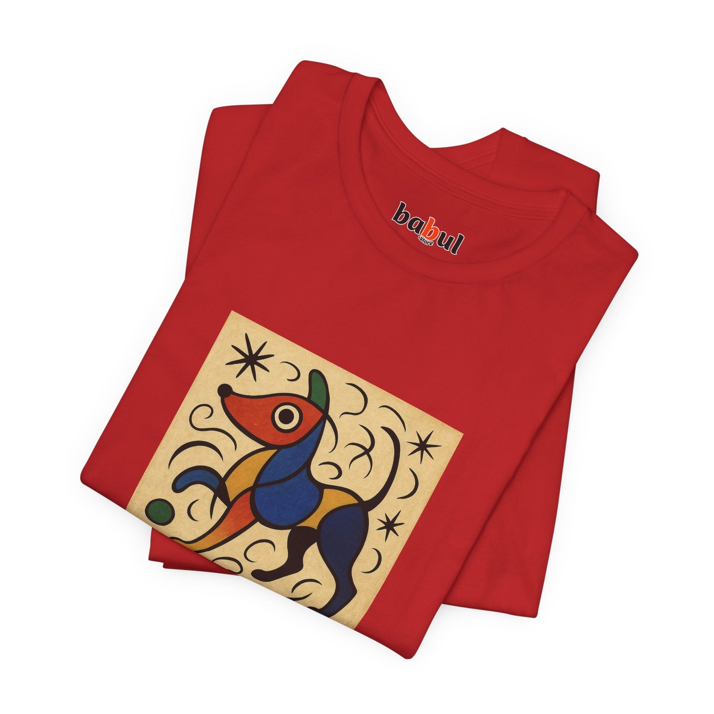 DOGART Unisex Jersey Dog T-Shirt - MIRO - Iconic Painting Reimagined with Dogs