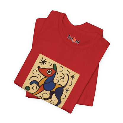 DOGART Unisex Jersey Dog T-Shirt - MIRO - Iconic Painting Reimagined with Dogs