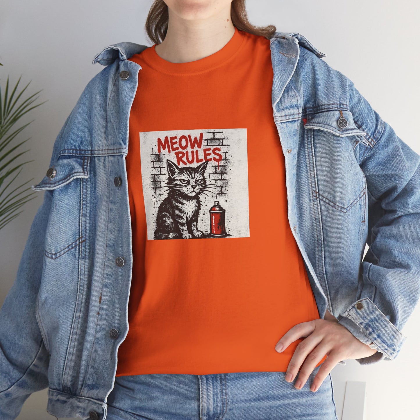 Rebel Graphic Tee - Unisex Heavy Cotton T-Shirt for the Wild at Heart. Rebel Tees, Born to Be Worn - MEOW RULES