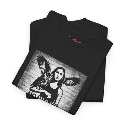 Rebel Graphic Tee - Unisex Heavy Cotton T-Shirt for the Wild at Heart. Rebel Tees, Born to Be Worn - NO RULES, JUST INSTINCT