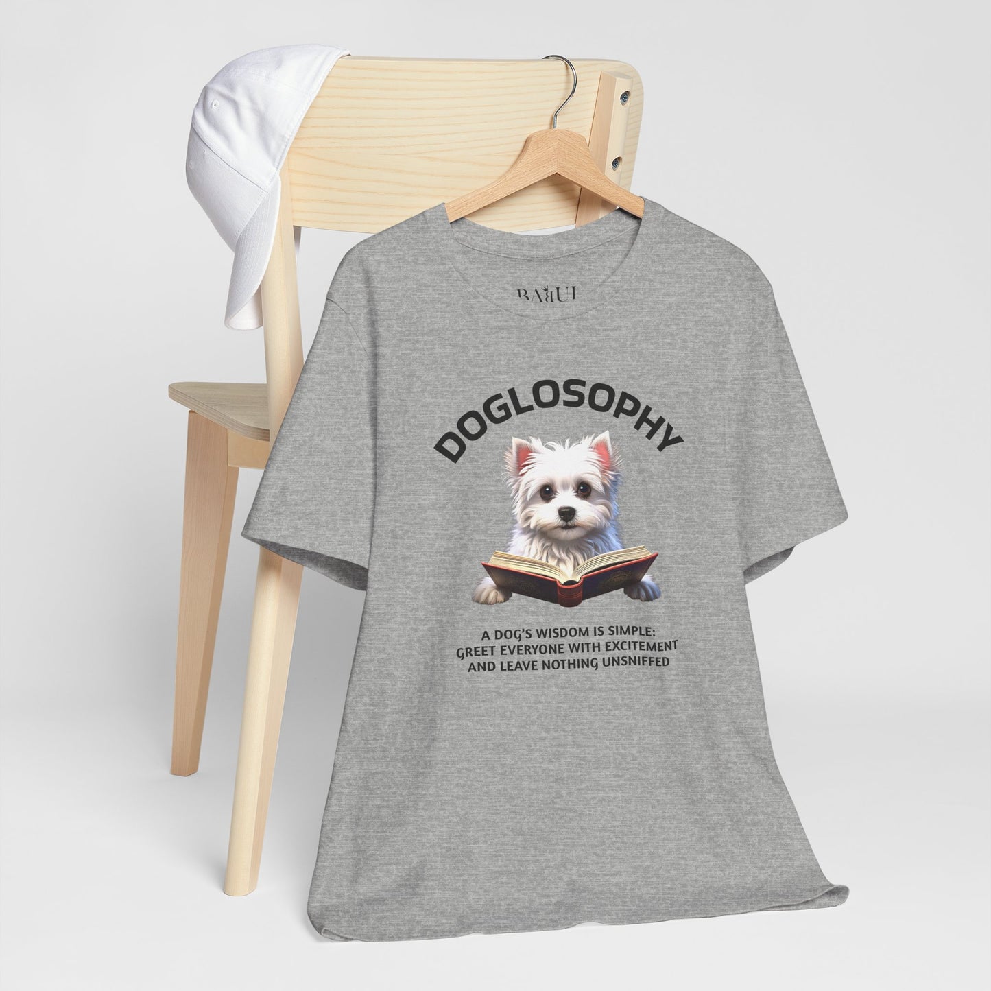 Doglosophy Unisex Jersey Short Sleeve Tee –  "A Dog's wisdom is simple" Design