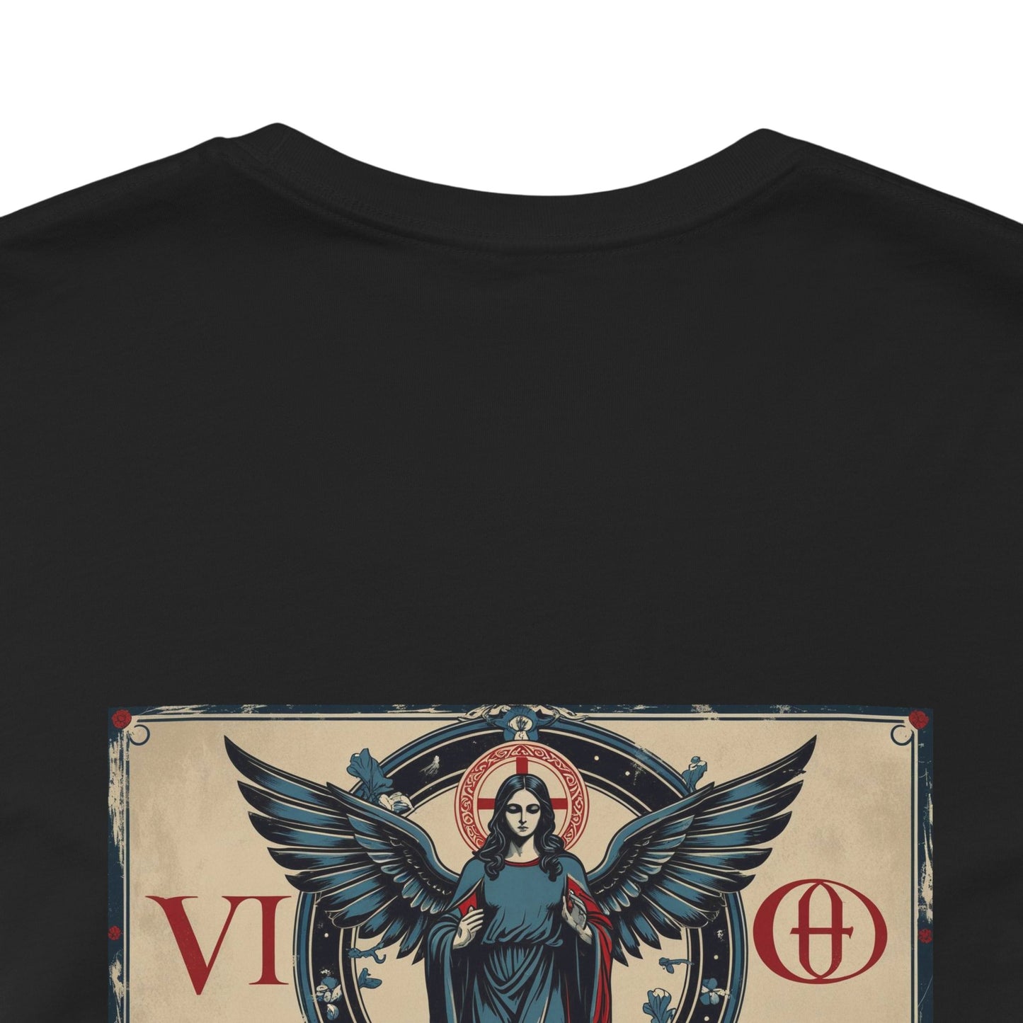 Virgo - Gothic Zodiac T-Shirt. Blue graphic on the back.  Zodiac in the Shadows