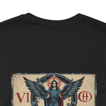 Virgo - Gothic Zodiac T-Shirt. Blue graphic on the back.  Zodiac in the Shadows