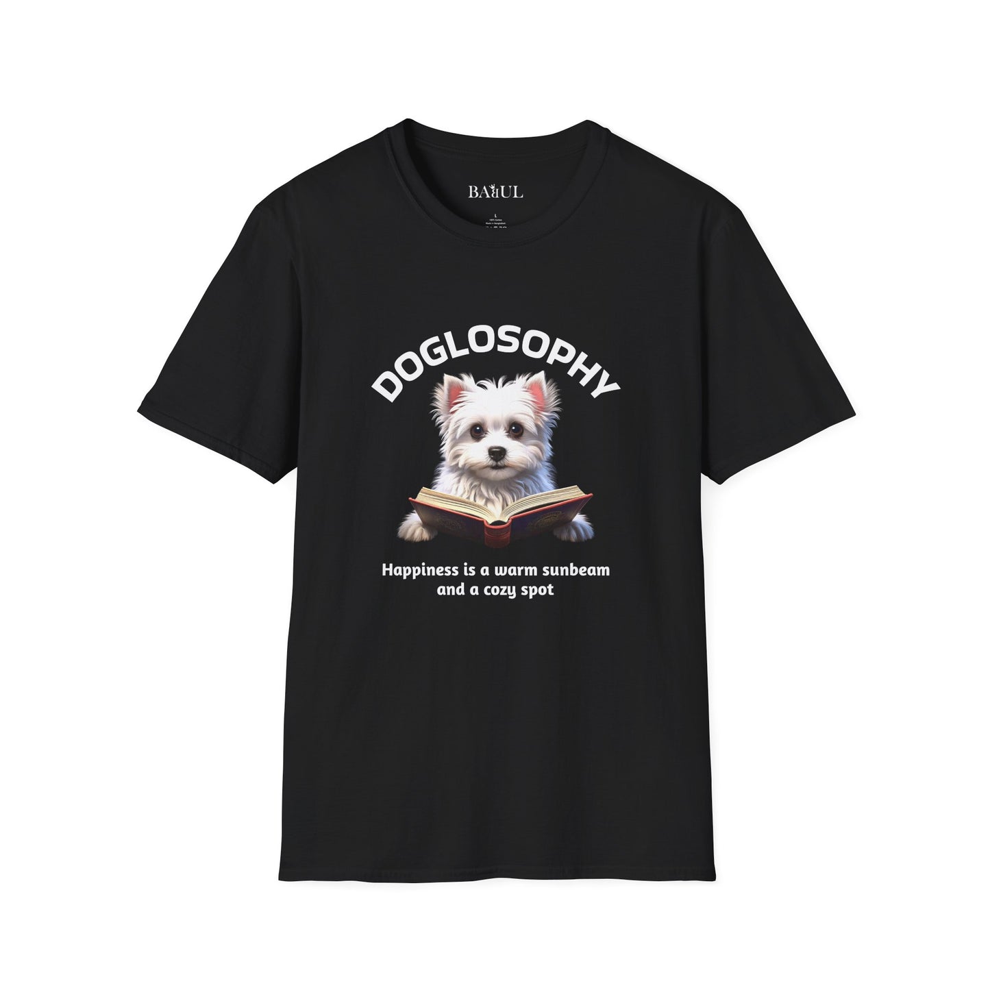 Doglosophy  Unisex Softstyle T-Shirt - "Happiness is a Warm Sunbeam" Design