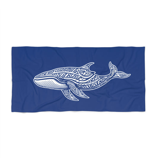 Tribal Waves Beach Towel - WHALE