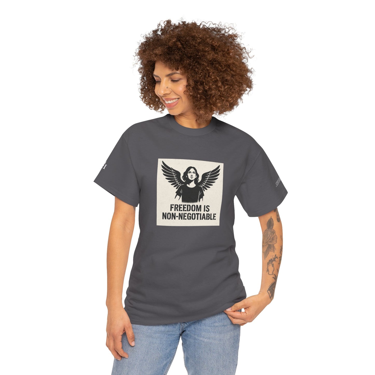 Rebel Graphic Tee - Unisex Heavy Cotton T-Shirt for the Wild at Heart. Rebel Tees, Born to Be Worn - FREEDOM IS NON-NEGOTIABLE