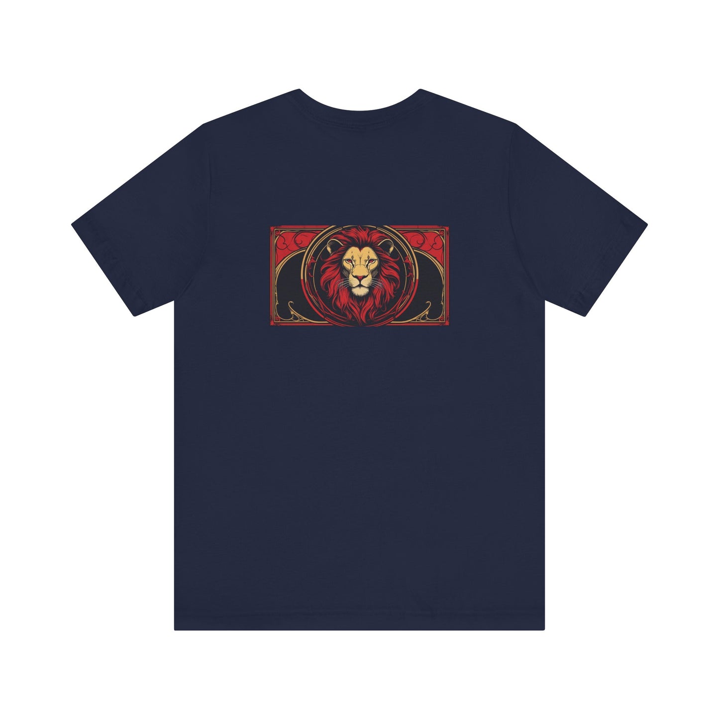 Leo - Gothic Zodiac, Red Graphic on the back T-Shirt. Zodiac in the Shadows