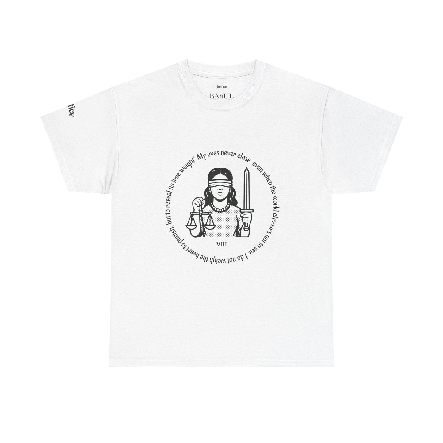 Justice - ArcanaPop T-Shirt – Where Tarot Magic Meets Pop Art