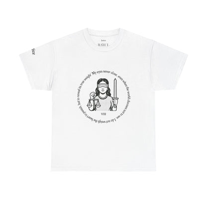 Justice - ArcanaPop T-Shirt – Where Tarot Magic Meets Pop Art