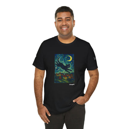 CATART Unisex Jersey Cat T-Shirt - MARC CHAGALL - Iconic Painting Reimagined with Cats