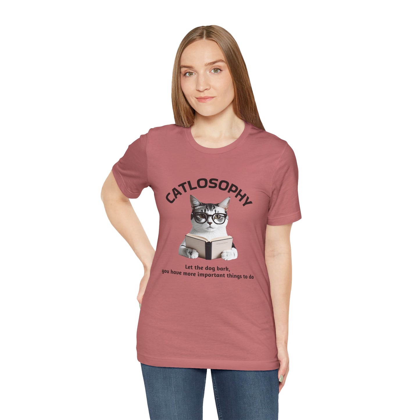 Catlosophy Unisex Jersey Short Sleeve Tee –  "Let the dog bark" Design