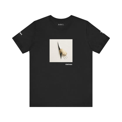 CATART Unisex Jersey Cat T-Shirt - FONTANA - Iconic Painting Reimagined with Cats