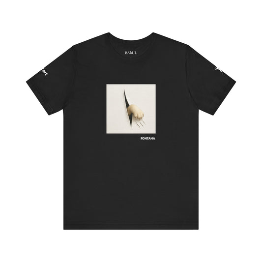 CATART Unisex Jersey Cat T-Shirt - FONTANA - Iconic Painting Reimagined with Cats