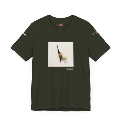 CATART Unisex Jersey Cat T-Shirt - FONTANA - Iconic Painting Reimagined with Cats