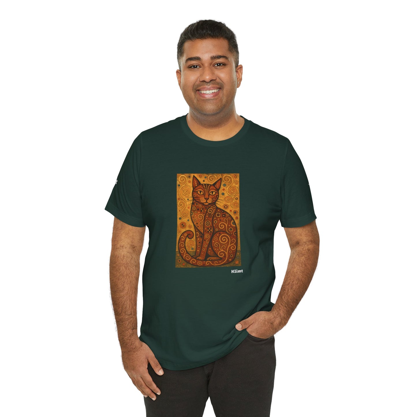 CATART Unisex Jersey Cat T-Shirt - KLIMT - Iconic Painting Reimagined with Cats
