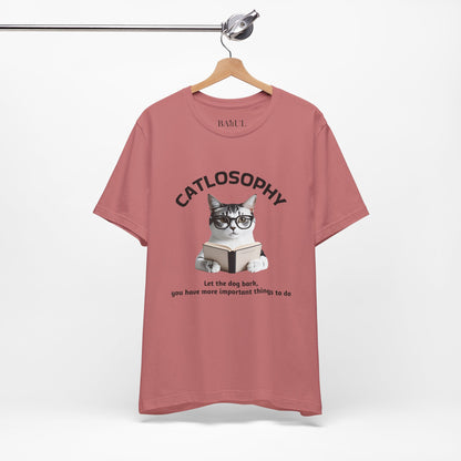 Catlosophy Unisex Jersey Short Sleeve Tee –  "Let the dog bark" Design