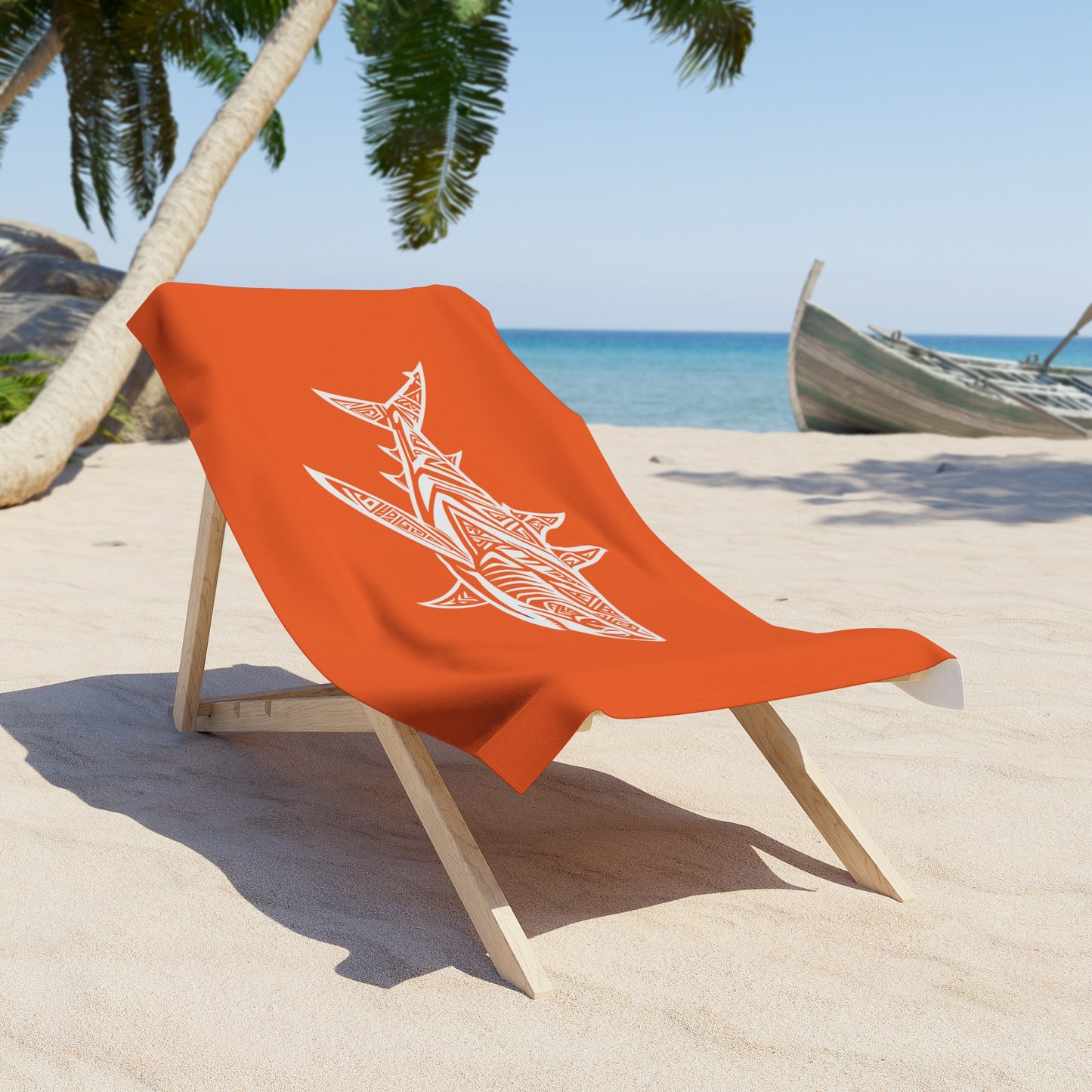 Tribal Waves Beach Towel - SHARK