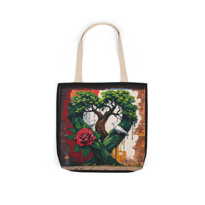 Artistic Surge - Eco-Friendly Canvas Tote Bag - HEART WITH ROSE