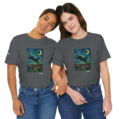 CATART Unisex Jersey Cat T-Shirt - MARC CHAGALL - Iconic Painting Reimagined with Cats