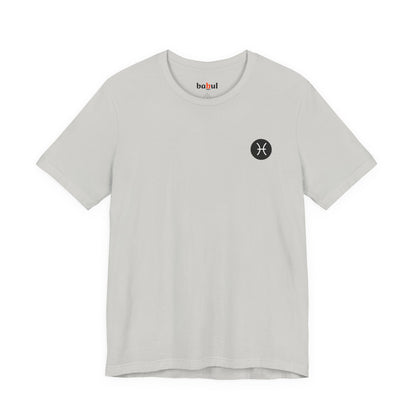 Pisces - Gothic Zodiac, Red Graphic on the back T-Shirt. Zodiac in the Shadows