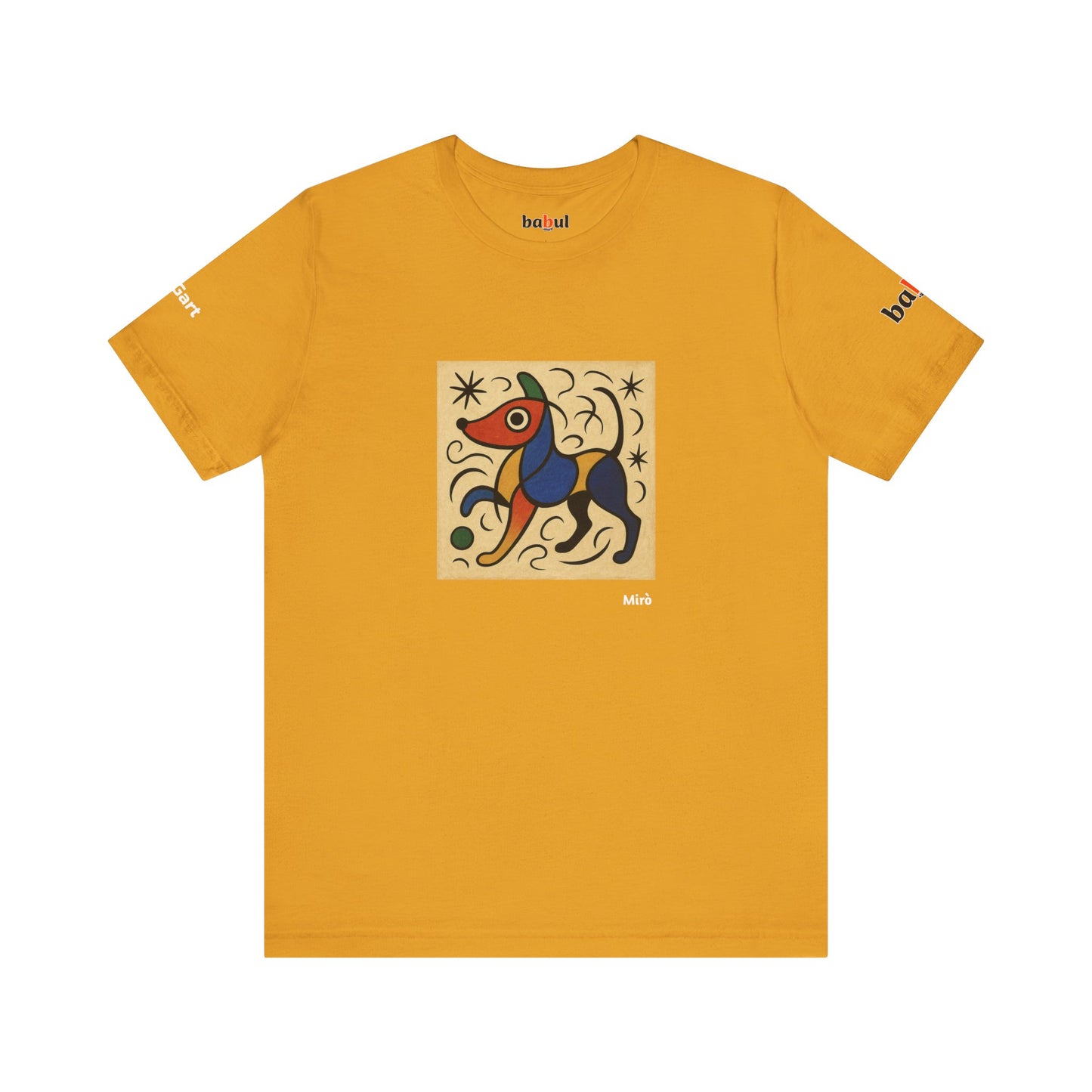 DOGART Unisex Jersey Dog T-Shirt - MIRO - Iconic Painting Reimagined with Dogs