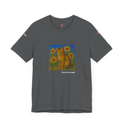 CATART Unisex Jersey Cat T-Shirt - Vincent van Gogh - Iconic Painting Reimagined with Cats