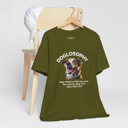 Doglosophy Unisex Jersey Short Sleeve Tee –  "Dog Remind Us" Design