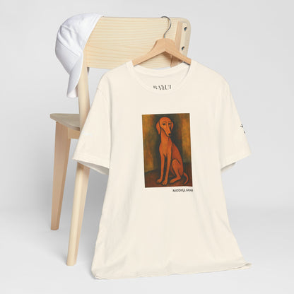 DOGART Unisex Jersey DOG T-Shirt - MODIGLIANI - Iconic Painting Reimagined with Dogs