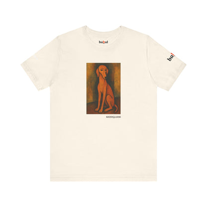 DOGART Unisex Jersey DOG T-Shirt - MODIGLIANI - Iconic Painting Reimagined with Dogs