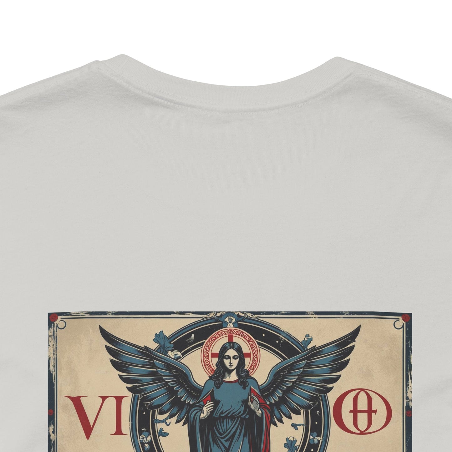 Virgo - Gothic Zodiac T-Shirt. Blue graphic on the back.  Zodiac in the Shadows